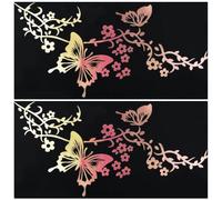 GORGECRAFT 2 hoja de Pegatinas de Mariposa para Coche Juego de Pegatinas Grandes para Coche Mariposas Flores Besándose Pegatinas Reflectantes Vinilo Impermeable Pegatinas para Coche Colorido