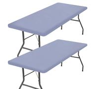 GORGECRAFT 2 paquete de Fundas Elásticas Ajustables para Mesa de Picnic Rectangulares Aptas para Manteles Plegables de {60} cm Tela de Poliéster Impermeable Y Lavable para Interiores Y Exteriores para