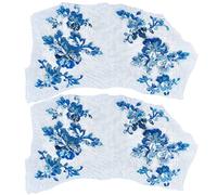 GORGECRAFT 2 par de Parches Bordados de Flores con Apliques de Encaje Bordados con Lentejuelas, Tela de Costura, Adornos de Encaje, Collares para Ropa, Pantalones, Decoración Artesanal (Dodger Blue)
