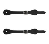 GORGECRAFT 2 Pieza de Correas de Espuela de Una Sola Capa de Cuero Genuino Negro Correa de Botas de Vaquero Ajustable Occidental Hebilla Desmontable de 7-10 Pulgadas Cordón de Zapato Correa