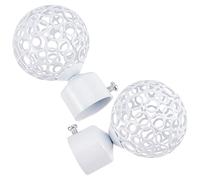 GORGECRAFT 2 Pieza de Remates Redondos para Barra de Cortina de 28mm Extremo de Poste de Cortina Jaula de Bola Blanca, Tapas Decorativas para el Hogar, Accesorios de Decoración (8.8x5.9 cm)