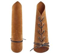 GORGECRAFT 2 Pulsera de Cuero con Guantelete Medieval Brazalete de Piel de Ante Retro Protector de Brazo Brazalete Ajustable Brazalete para Halloween Caballero Fiestas de Cosplay Vara de Oro Oscuro