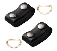 GORGECRAFT 2 soporte para Cinturón de Cuero Negro, Soporte para Cinturón Táctico Resistente con 2 anillos de Hierro En D, Llavero para Fijación de Cinturón, Deportes Al Aire Libre, Hombres Y Mujeres