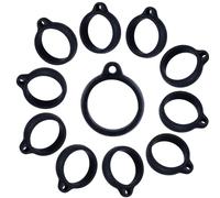 GORGECRAFT 20 Anillo de Goma de Silicona Antipérdida de 16mm de Diámetro Color Negro No Perdido Soporte Ajustable Multiusos Colgante para Collar Cordón Bolígrafos Dispositivo Llaveros Suministros
