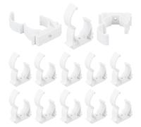 GORGECRAFT 20 clips fijos de plástico para tubería de agua de 25 mm, abrazadera de tubo con bisagra única, clips de tubo blancos a presión con cierre rápido para soporte de colgador de manguera