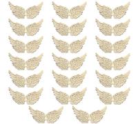 GORGECRAFT 20 Parche de Alas de Mariposa con Alas de Ángel En Relieve para Coser Adorno de Vara de Oro Apliques Manualidades de Costura Decoración para Ropa Navidad Maletas Halloween.