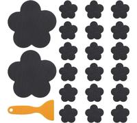 GORGECRAFT 20 Pegatina Antideslizante para Ducha Adhesivo de Flores Negras Pegatinas para Bañera Bañeras Peldaños de Ducha de Seguridad con Raspador para Baño Bañera Ducha Piso Escaleras Piscina