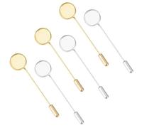 GORGECRAFT 20 Piezas 2 Colores Bandeja Redonda Plana Alfiler de Solapa Bandeja Redonda Imperdibles de Seguridad Palo de Latón Alfileres de Solapa Artesanales Plata Bandeja Redonda Plana Broche Aguja