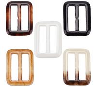 GORGECRAFT 20 Piezas 5 Colores Bufanda de Seda Anillo Clip Resina Hebilla de Cinturón T-Shirt Tie Clips Rectángulo Ropa Wrap Fasten Holder para Correas Correas Bolsas Costura Ropa Abrigo Moda Decor