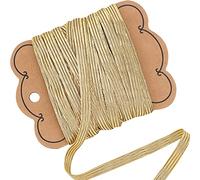 GORGECRAFT 20 Yarda 1/4 Pulgadas Banda Elástica Trenzada Plana 6 mm de Ancho Cuerdas Elásticas Doradas Cinta Fina para Costura Artesanía Falda Cintura Vestido Confección Ropa Mercería Accesorio