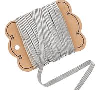 GORGECRAFT 20 Yarda 1/4 Pulgadas Banda Elástica Trenzada Plana 6mm Ancho Plata Cuerdas Elásticas Tira Delgada Cinta para Costura Artesanía Falda Cintura Vestido Fabricación Ropa Mercería Accesorio