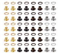 GORGECRAFT 200 Juego de 4 Colores de Ojales Y Ojales con Orificio de 3 mm, Ojales con Respaldo Automático, Ojales Pequeños con Arandelas para Manualidades de Papel, Núcleos de Cuentas, Ropa