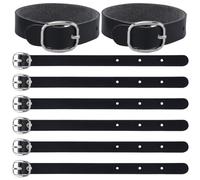 GORGECRAFT 20pz Correa Extensora Tradicional para Falda Escocesa Hebillas de Cinturón de Cuero PU Negro Estribo de Extensión de Repuesto Ajustable Correas de Equipaje Cinturón de Mujer para Abrigo