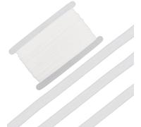 GORGECRAFT 20yd*10mm Cinta de Agarre de Silicona Banda Elástica Plana Antideslizante Carrete de Cinta Elástica con Correa de Costura de Goma de 3.5 mm Cinturón para Manualidades Ropa Interior Blanco