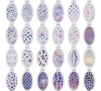 GORGECRAFT 24 estilos Plantillas de Pintura Facial Reutilizables Dibujo Corporal de Plástico Flor Copo de Nieve Pez Estrella Tatuaje Pintura Maquillaje Plantilla Corporal de Rastreo Temporal Halloween
