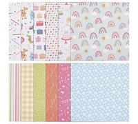 GORGECRAFT 24 Hoja 12 Estilos Bloc de Papel Estampado 15.2x15.2 cm Paquete de Papel de Álbum de Recortes Patrón Temático de Cumpleaños de Una Cara Colección de Cartulina Colorida Álbum Decorativo