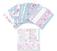GORGECRAFT 24 Hoja 12 Estilos Bloc de Papel para Álbum de Recortes 15x15cm Flor de Rosa Papeles de Cartulina para Decoupage de Una Sola Cara Suministros de Fondo Decorativos para Tarjetas Escribir