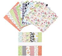 GORGECRAFT 24 Hoja 12 Estilos Bloc de Papel para Álbum de Recortes con Tema de Granja 15x15cm Estampado de Animales de Vaca Papeles de Cartulina para Decoupage de Una Sola Cara Suministros de Fondo
