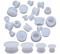 GORGECRAFT 24 tapón de Silicona de 4 tamaños para Salero Y Pimentero Tapón de Sal 7mm/10.5mm/13mm/16.9mm Tapas de Botellas de Repuesto Tapones de Corcho Redondos Blancos Reutilizables para Botellas