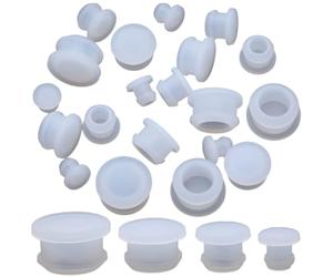 GORGECRAFT 24 tapón de Silicona de 4 tamaños para Salero Y Pimentero Tapón de Sal 7mm/10.5mm/13mm/16.9mm Tapas de Botellas de Repuesto Tapones de Corcho Redondos Blancos Reutilizables para Botellas