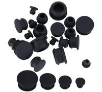 GORGECRAFT 24 tapón de Silicona para Salero Y Pimentero de 5/8/11/15mm Tapón de Sal de Repuesto Tapas de Botellas Negras Tapas Redondas Reutilizables Corchos para Botellas Tuberías, Macetas