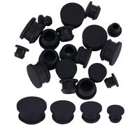 GORGECRAFT 24 tapón de Silicona para Salero Y Pimentero Tapón de Sal de 7/10/12/15mm Tapas de Repuesto para Botellas Tapones de Corcho Reutilizables con Extremo Redondo para Tuberías Ollas, Negro