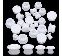 GORGECRAFT 24 tapón de Silicona para Salero Y Pimentero Tapón de Sal de 7/10/12/15mm Tapas de Repuesto para Botellas Tapones de Corcho Reutilizables con Extremo Redondo para Tuberías Ollas, Blanco