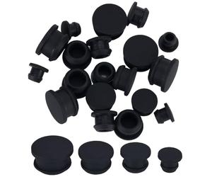 GORGECRAFT 24 tapón de Silicona para Salero Y Pimentero Tapón de Sal de 7/10/12/15mm Tapas de Repuesto para Botellas Tapones de Corcho Reutilizables con Extremo Redondo para Tuberías Ollas, Negro