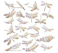 GORGECRAFT 24 UNIDS Libélula Ventana Se Aferra Anti Colisión Arco Iris Ventana Vidrio Alerta Prisma Calcomanías para Pájaros Huelga Película de Vinilo No Adhesivo Decoraciones para el Hogar Puertas