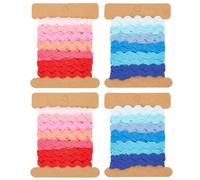 GORGECRAFT 24Yds*7.5mm 2 Estilos RIC Rac Cinta Onda Zig Zag Doblado Borde de Flecos Tejido Trenzado Tela Coser Encaje para Manualidades de Costura DIY Adorno de Ropa Envoltura de Regalos