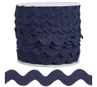 GORGECRAFT 25 Yarda de Cinta de Encaje con Ondas de RIC Rac para Coser, de 10mm, con Forma de S, En Forma de Zigzag, Color Azul Marino, para Manualidades de Bricolaje, Bodas