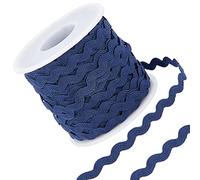 GORGECRAFT 27 yarda/25 m Rick Rack Trim Ribbon Azul Oscuro Wave Costura Doblar Fringe Trim 5 mm/0.2 Pulgadas para Bricolaje Costura Artesanía Boda Vestido de Novia Adorno Fiesta Decoración