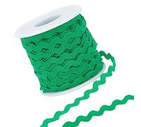 GORGECRAFT 27 yarda / 25 m Rick Rack Trim Ribbon Wave Costura Doblado Fringe Trim 5 mm / 0.2 pulgadas para Coser Flores Hacer Boda Fiesta Cinta de Encaje Artesanía (Verde)