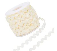 GORGECRAFT 27 yarda / 25 m Rick Rack Trim Ribbon Wave Costura Doblado Fringe Trim 5 mm / 0.2 pulgadas para Coser Flores Hacer Boda Fiesta Cinta de Encaje Artesanía (Amarillo Claro)