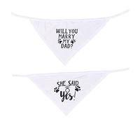 GORGECRAFT 2PCS Will You Marry My Daddy Dog Bandana She Said Yes Dog Compromiso Anuncio Wedding Photo Prop Pet Bufanda Accesorios para Pequeños, Medio, Perros Grandes