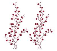 GORGECRAFT 2pz Apliques de Encaje de Flores Adornos Decorativos para Planchar O Coser Parche de Ciruela Apliques Florales Tela Bordada para Decoración de Vestidos Ropa Reparación de Jeans Mochilas