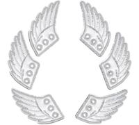 GORGECRAFT 3 par de Dijes de Alas de Zapatos Dijes Brillantes de Alas de Zapatos Plateadas Tela de Ángel Atractiva con Decoraciones de Zapatos de Fieltro Encaje En Alas Ángel para Colocación de Estilo