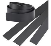 GORGECRAFT 3 Rollo de Cordón de Cuero Plano de 25mm de Ancho Tira de Cuero Genuino de 2mm de Grosor Correa de Cuero Negro Cuerda de Hilo Trenzado para Cinturones Tirador de Cajón Manualidades
