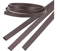 GORGECRAFT 3 Rollo de Tira de Cuero Genuino de 6mm de Ancho Cordón de Cuero Plano de 2mm de Grosor Correa de Cuero de Vaca Cuerda de Hilo Trenzado para Joyería Cinturones Manualidades Coco Marrón