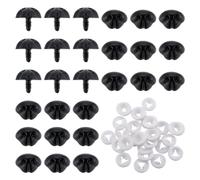 GORGECRAFT 30 Piezas de Narices de Muñeca de Plástico,Color Negro,para Coser,Nariz de Oso de Perro con Arandelas,Suministros de Peluche de Ganchillo para Cachorros,Marionetas,Animales de Peluche,23mm