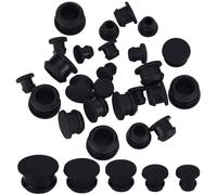 GORGECRAFT 30 tapón de Silicona Negro para Salero Y Pimentero Tapón de Sal de 6/7/9/11/13mm Tapas de Repuesto para Botellas Corchos Reutilizables con Extremo Redondo para Botellas Y Tubos