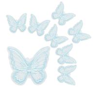 Gorgecraft, 30 Uds., Encaje de Mariposa, Capas Dobles de Organza, Tela de Encaje de Mariposa Costura, Apliques Bordados, Parches para Manualidades Diy, Boda, Novia, Accesorios