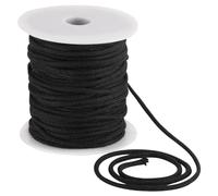 GORGECRAFT 30mx3.6mm Cuerda de Algodón Negra Cuerdas de Repuesto con Cordón Suave Ribete de Ribete de Algodón Macramé Hilo de Algodón Redondo Cordón Multiusos para Bolsas Proyectos de Manualidades