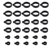 GORGECRAFT 30PCS 3 Tamaños Anillo de Goma de Silicona Antipérdida Banda Ajustable Negra 20 mm / 13 mm / 8 mm Diámetro Interior Soporte Colgante A Prueba de Pérdidas para Bolígrafos Dispositivo
