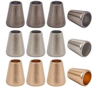 GORGECRAFT 30pz 3 Colores Tapón de Campana de Metal 5x8x12 mm Extremos de Cordón Cónicos Tapas de Bloqueo Cierre de Cuerda Tapón Final Cierre de Cordón Cordón Mochila Bolsa Manualidades Oro Y Plata