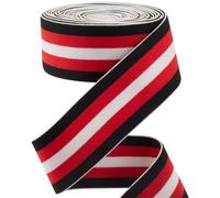 GORGECRAFT 4.3m*40mm Negro Rojo Blanco Rayas Banda Elástica Pretina Cintas Elásticas Planas Costura Tejer Correa Cinta Decorativa para Manualidades DIY Pretina Diadema Bolsas Accesorios de Prendas