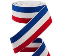 GORGECRAFT 4.3m*40mm Rojo Azul Blanco Banda Elástica A Rayas Pretina Cintas Elásticas Planas Costura Tejer Correa Cinta Decorativa para Manualidades DIY Pretina Diadema Bolsas Accesorios de Prendas