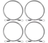 GORGECRAFT 4 Cable de Seguridad de 2m para Cerradura de Equipaje Cable de Seguridad de Acero Inoxidable Trenzado de 1.5mm Cuerda de Alambre Cadenas de Seguridad de Doble Bucle Cerradura de Equipaje