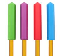 GORGECRAFT 4 Colores de Silicona Masticables para Lápices con Forma de Piedras Preciosas,Cojines,Agarres,Impermeables,para Pintura,Soportes para Bolígrafos,Herramienta de Escritura Texturizada