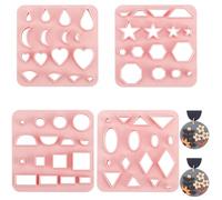 GORGECRAFT 4 estilos Estrella Rombo Corazón Cortadores de Arcilla Polimérica Rosa Amor Cortadores de Arcilla Plástica Gota En Forma de Abanico Herramientas para Hacer Joyas Arcilla Plástica Pendientes